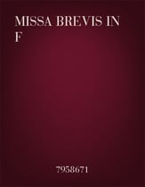 Missa Brevis in F SATB Vocal Score cover